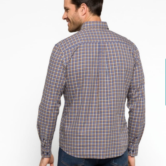 $138 Johnny-O Ajax Hangin Out Button Down Shirt Blue Plaid Men's Size Medium - Picture 2 of 8